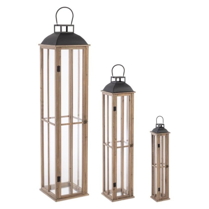 SET 3 LANTERNE SHAYRA BLACK